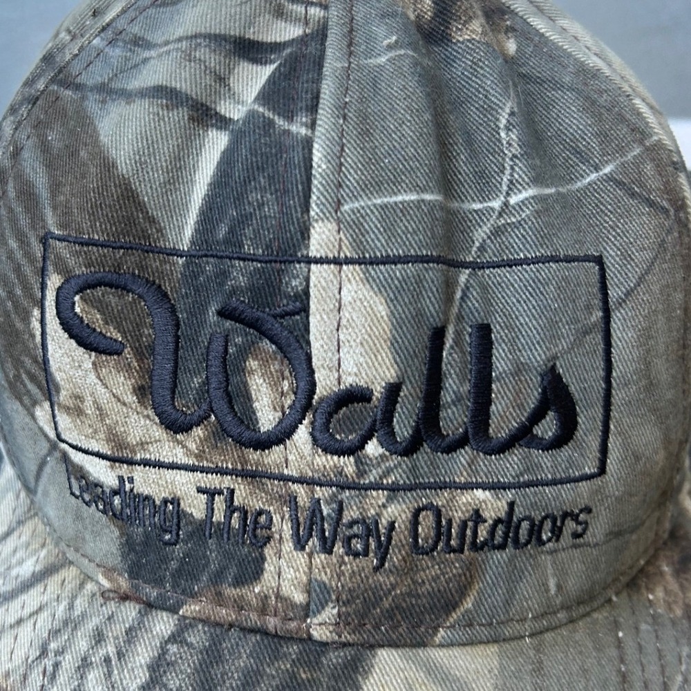 Vintage 90's Walls Outdoors Camo Trucker Cap Men Women Adjustable Strap - Picture 2 of 7